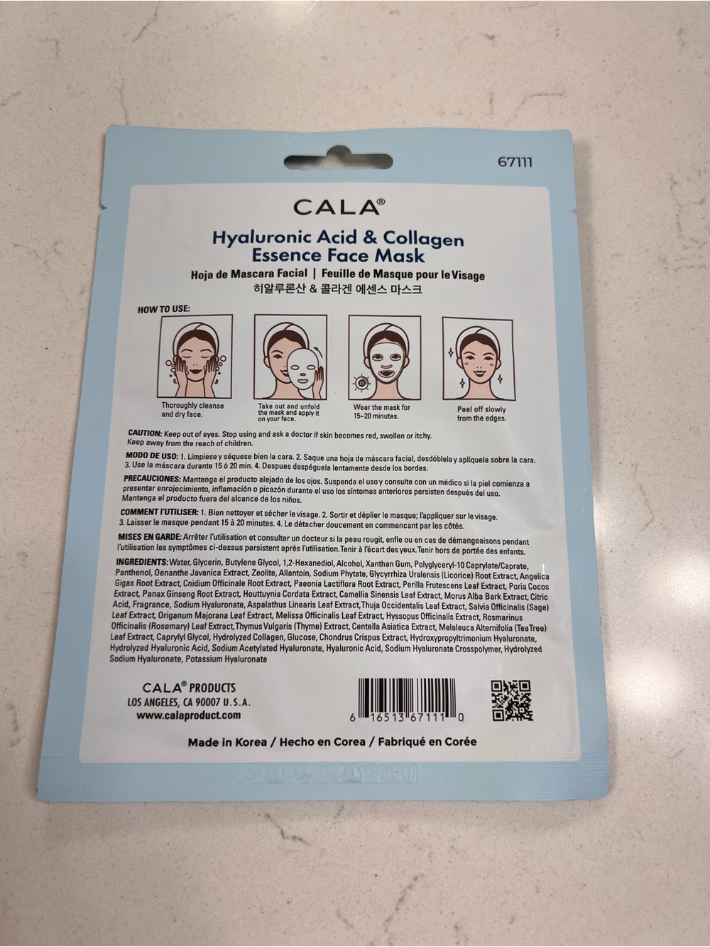 CALA Hyaluronic Acid & Collagen Essence Face Masks - (3) Pack NEW - Picture 4 of 4